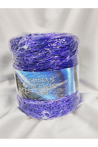 Sultan Parlement Blue Metallic Glitter Hand Knitting Yarn (1 Piece) - (200Gr....