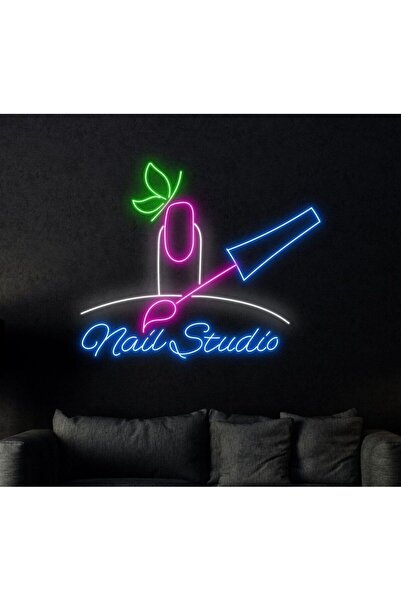 NEON TABELACIM Nail Studio Yazılı ve Şekilli Neon Tabela