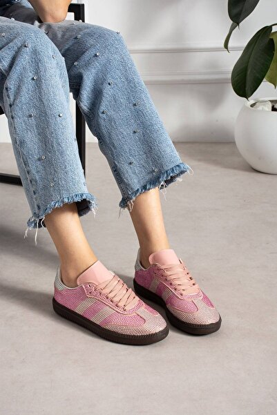 Trendlov KADIN TAŞLI PUDRA SNEAKER