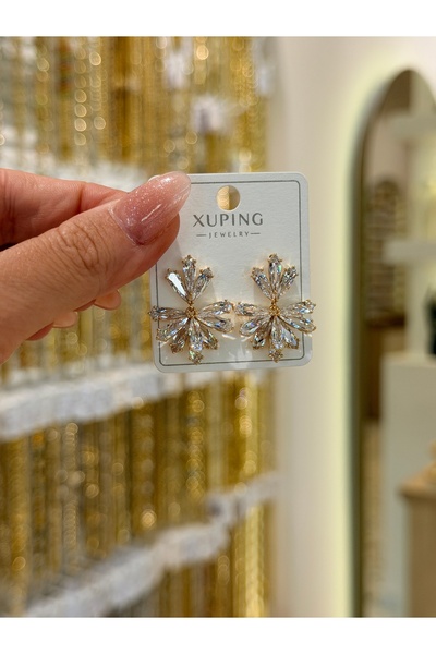 SU PERİSİ TAKI BİJUTERİ Xuping Non-Plated Gold Fan Shape Earrings