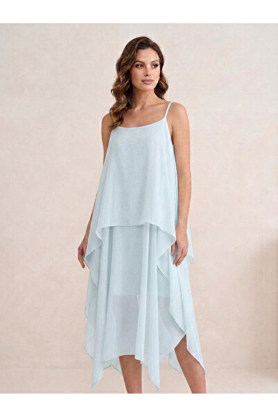 Lovely butik Ασύμμετρο κομψό μίντι φόρεμα με λεπτομέρεια στρώσεων και λουράκι...