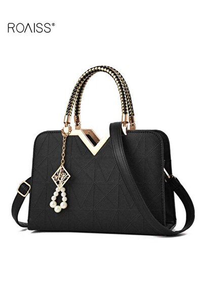 ROAISS Women Stylish Handbag with Exquisite Pendant, Large Capacity Shoulder ...