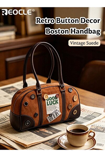 REOCLE Women's Vintage Bowling Bag with Classic Silhouette and Versatile Desi...