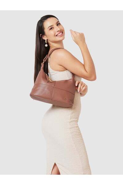 Globus Women Taupe Solid Casual Hobo Bag