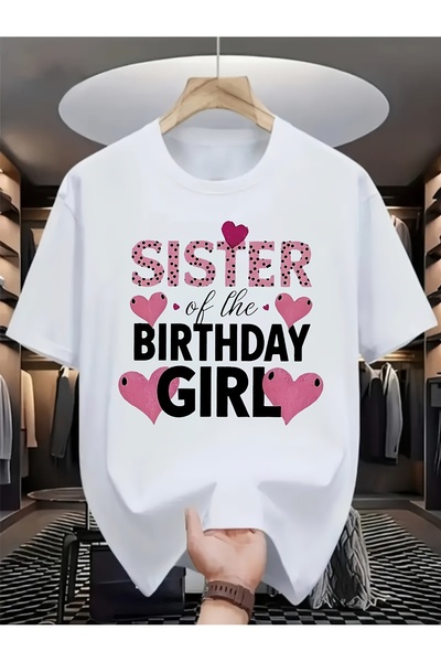 12 Teknoloji قميص 'Wo'S Sister' أبيض مع قلوب وردية، ملابس احتفالية يومية للأخ...