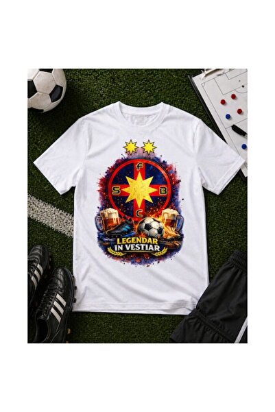 OEM Tricou FCSB personalizat, 100% bumbac, alb, M