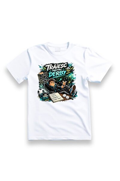 OEM Tricou personalizat cu mesajul „Trăiesc pentru derby”, model fotbal, 100%...