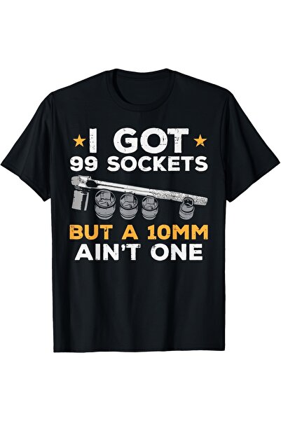23 nisan Men's Funny "I Got 99 Sockets" Mechanic T-Shirt - Retro Wrench & Sta...