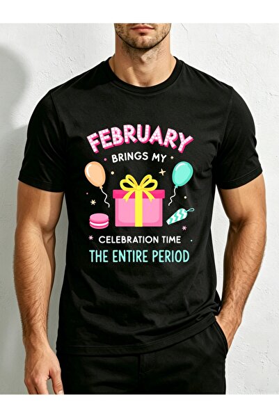 212Wear Cute And Playful, Men'S T-Shirt, February Full Period, Birthday Celeb...