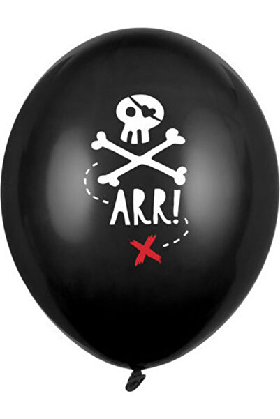 Partydeco Set de 6 Baloane din Latex Negre 30cm