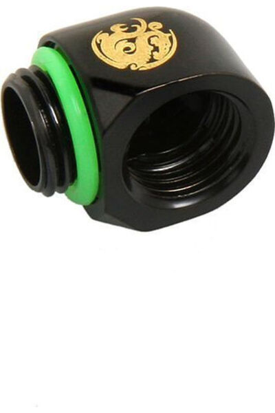 Bitspower Adaptor la 90 de grade G1/4 inch tată la G1/4 inch mamă, negru mat