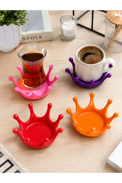 ARPAT NEXT Decorative 4 Piece Drip Cup Coasters. 4 Separate Colors