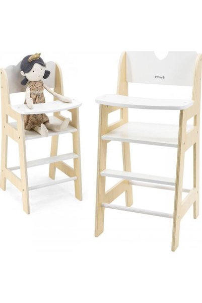 Viga Toys Scaun înalt din lemn alb pentru păpuși Lumarko 13965419 6971608442377