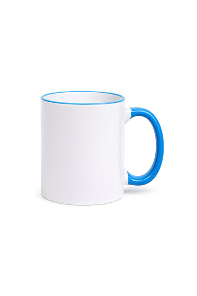 Generic Ceramic Cups Colored Rimmed 330ml Blue Color