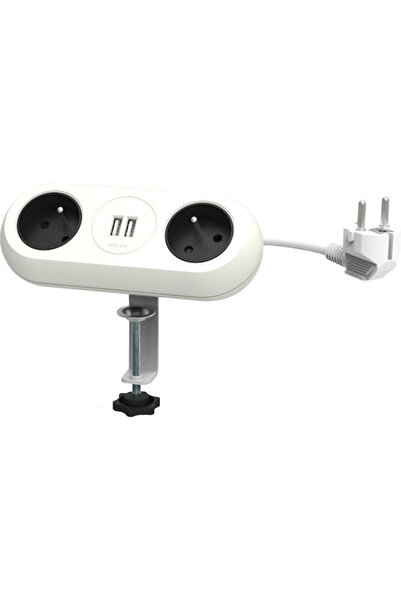 Orno Prelungitor cu 2 prize, 2 porturi USB-A și cablu de 1.5m Cod: OR-AE-13197/W
