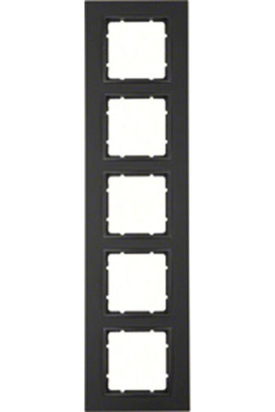 hager B.7 Cadru comutator cu 5 poziții, montaj vertical, negru 10156626
