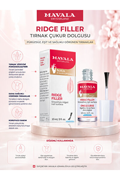 Mavala Ridge Filler Tırnak Çukur Dolgusu 10 ML - Oje Öncesi Tırnak Düzleştiri...