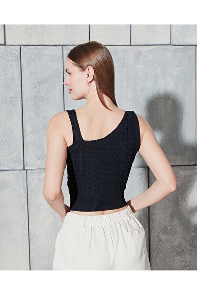 Larida One-Shoulder Knit Crop Blouse