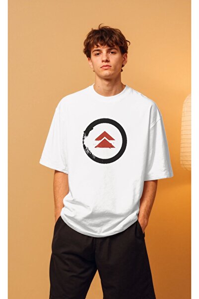 buzagi Ghost of Tsushima Oversize Unisex White T-Shirt