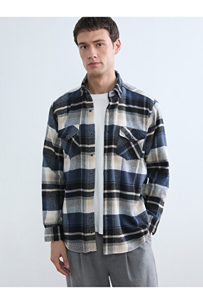 LC Waikiki Nevavm Regular Fit Plaid Men's Lumberjack Shirt with Difference
