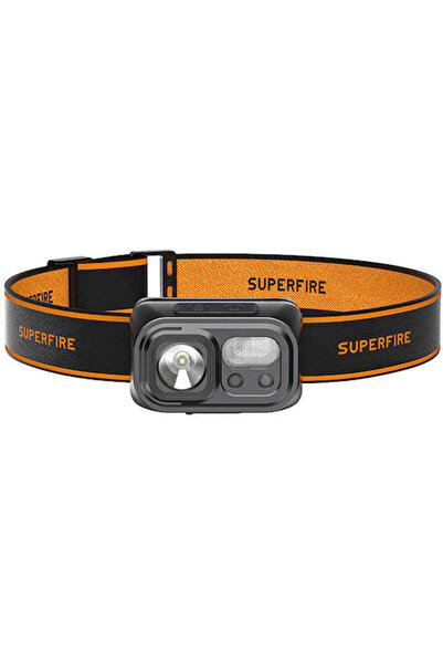 SUPERFIRE Επαναφορτιζόμενος Φακός Κεφαλής LED IP44 με Μέγιστη Φωτεινότητα 220...