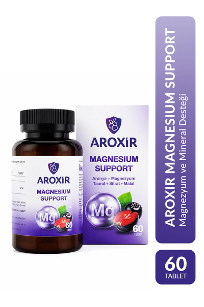 Aroxir Magnesium Support Günlük Destek Aronya ve Magnezyum Taurat, Sitrat, Ma...