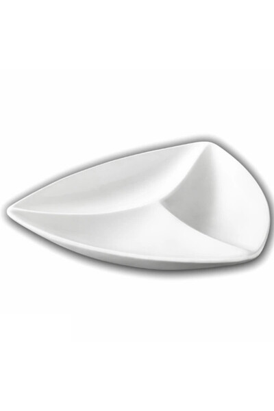 WILMAX ENGLAND Platou compartimentat din portelan, Alb, pentru gustari, 24 cm...