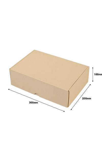 Nazpak Ambalaj 20x30x10 Tek Oluklu Kilitli Karton Kutu 50 Adet | E-Ticaret Ka...