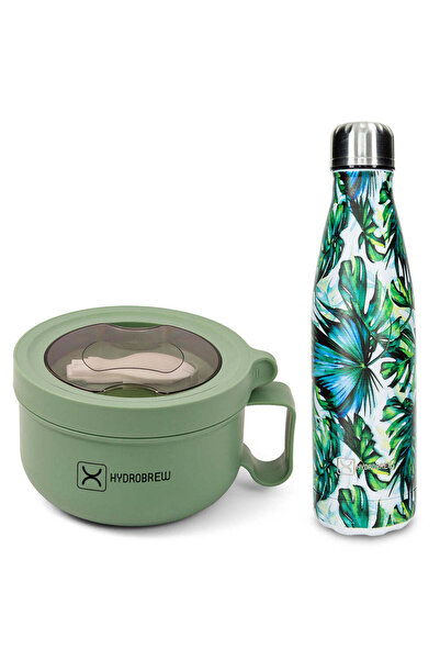 Hydrobrew Lunch Box 850ml w/ Double Wall Stainless Steel Water Bottle 500ml –...