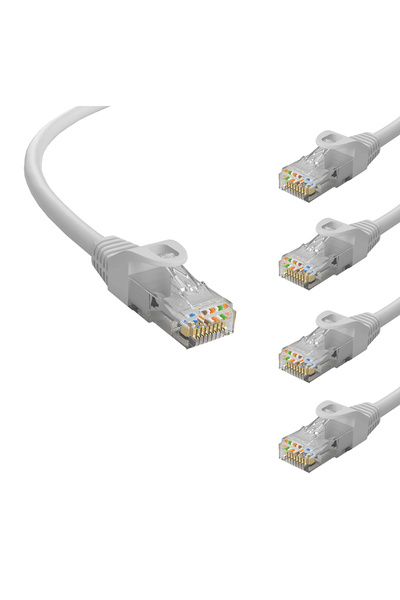 POWERTECH καλώδιο δικτύου CAB-N413-5, Cat 6 U/UTP, CCA, 250Hz, 0.25m, γκρι, 5τμχ
