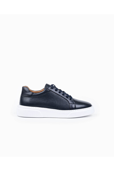 Hakiki Deri Sneaker Erkek Ayakkabı Lacivert 2692