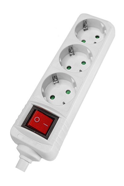 POWERTECH πολύπριζο PT-885, 3x schuko, 16A, χωρίς καλώδιο, λευκό
