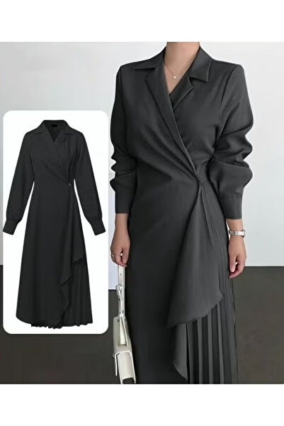 Generic Ladies Elegant Dress, Fashionable Temperament Shirt Dress, Solid Colo...