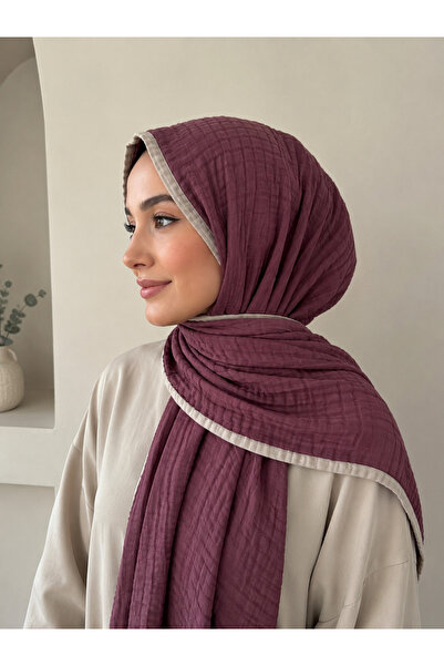 LAND SCARF PAMUK MÜSLİN BİYELİ ŞAL