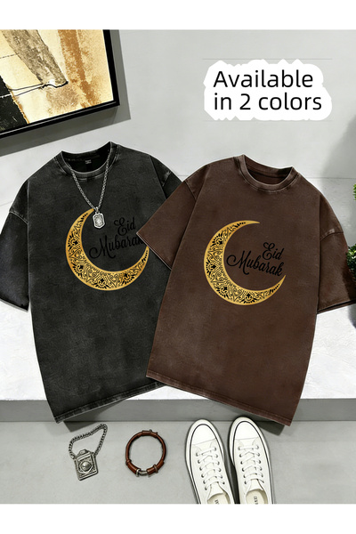 Little YELLOW Duck 230g Men's Washed Distressed Cotton Short-sleeved T-shirt ...