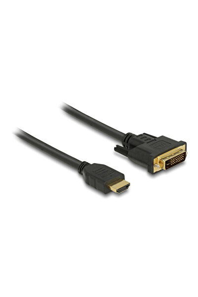 DELOCK καλώδιο HDMI σε DVI 85653, 2K/60Hz, 7.92 Gbps, 1.5m, μαύρο