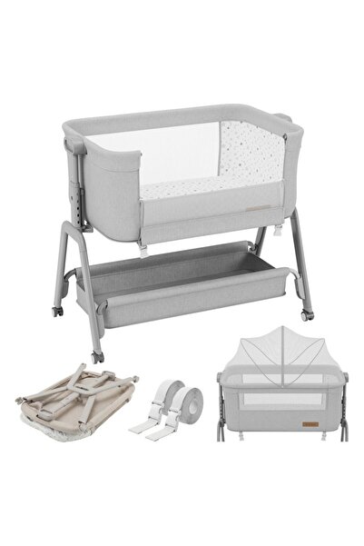 Tulano Patut Co-sleeper 3-in-1 50 Dream Light Grey, pliabil, inaltime reglabi...