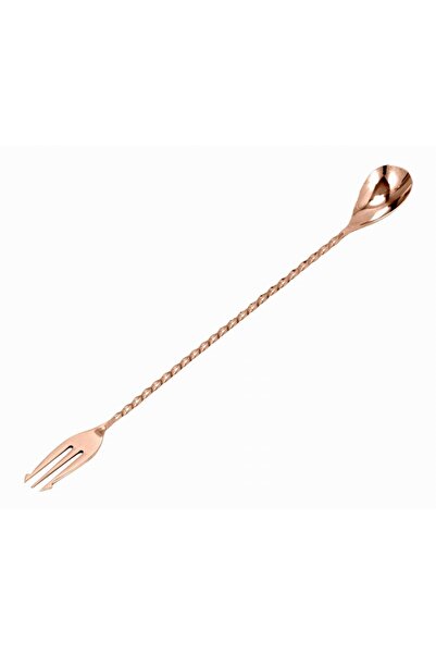 BarEq Lyza barmaneasca cu furculita, Bar Professional, 50cm, inox 18/10, aurie