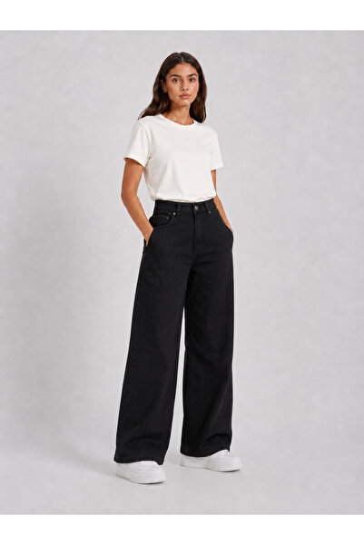FİVA JEANS Women's High Waist Loose Wide Leg Casual Jean Denim Pants Comforta...