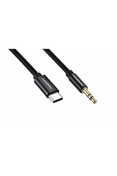 HADRON كابل صوت GJ021 من النوع C بطول 3.5 ملم، طول 1 متر، أسود