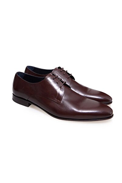 FRANCO CALVANI Brown Lace-Up Genuine Leather Men's Shoes