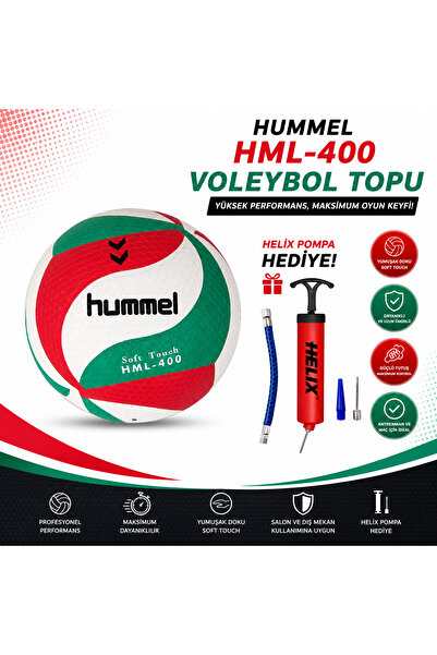 hummel HML-400 VOLEYBOL TOPU VE HELİX TOP ŞİŞİRME POMPASI HEDİYELİ