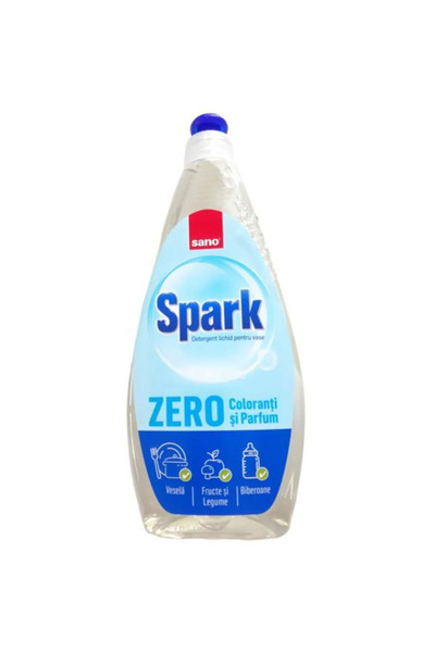 Sano Detergent Lichid pentru Vase Zero Coloranti si Parfum - Spark Zero, 500 ml