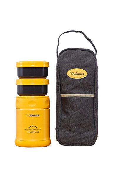 ZOJIRUSHI Set termos/Husa, Zojirushi, Inox, 350 ml, Galben/Negru