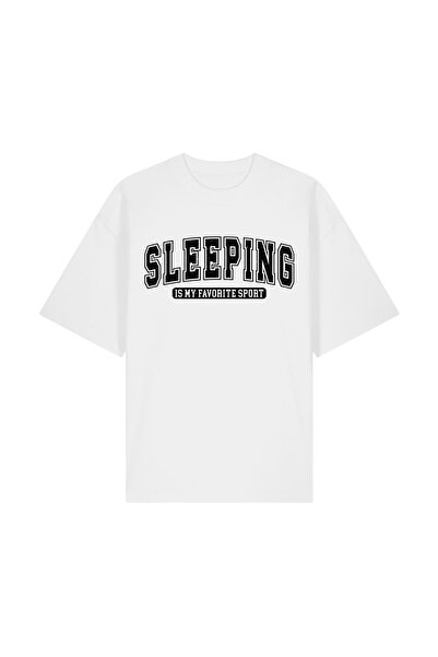 INNOVI Tricou oversized Sleeping - Tricou oversized Bumbac Organic, Imprimeu DTF