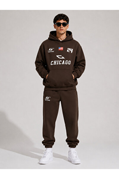 COMANCHERO Unisex Design Chicago Printed Top and Bottom Tracksuit Set