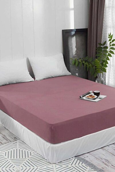 Yıldızan Edl Shop Ezgi Elastic Cotton Woven Bed Sheet, 100 X 200 Cm, Dried Ro...