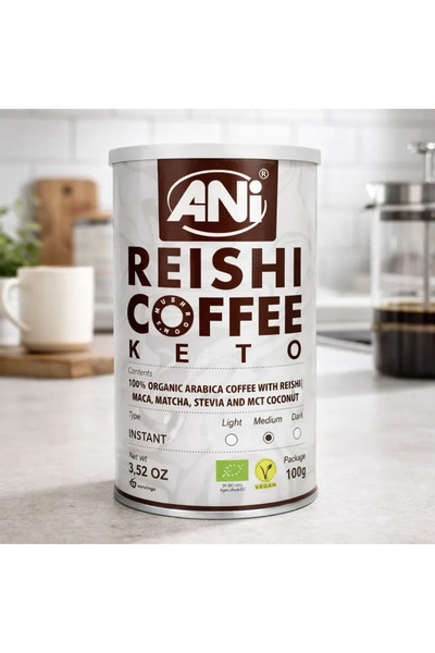 Anı Cafea arabica cu ciuperci reishi și maca bio instant, 100g,