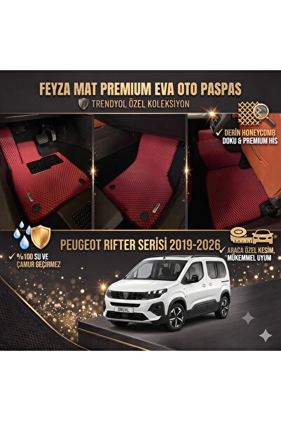 FEYZA OTO PEUGEOT PEJO RİFTER SERİSİ 2019-2026 ARACA ÖZEL EVA PASPAS TAKIMI F...