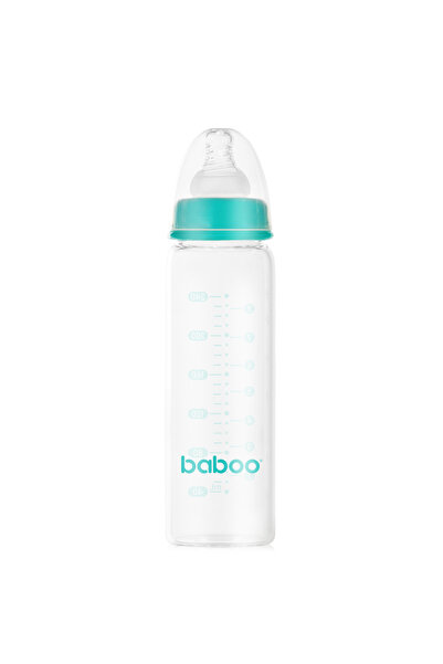Baboo Biberon anticolic din sticlă - Gât îngust, 240 ml, 3 luni+, NOU